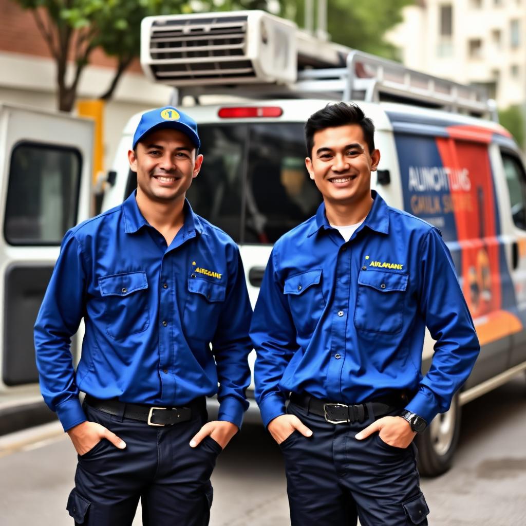 Best Aircon team in front of service van